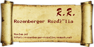 Rozenberger Rozália névjegykártya